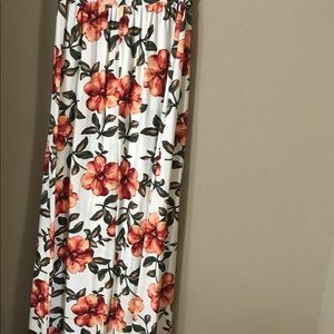 Strapless Hawaiian floral print tube top dress